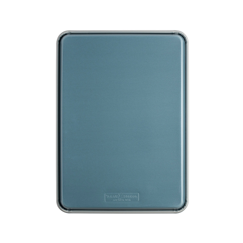 Nordic Ware aluminum half sheet baking pan, rectangular with raised rim, natural silver finish