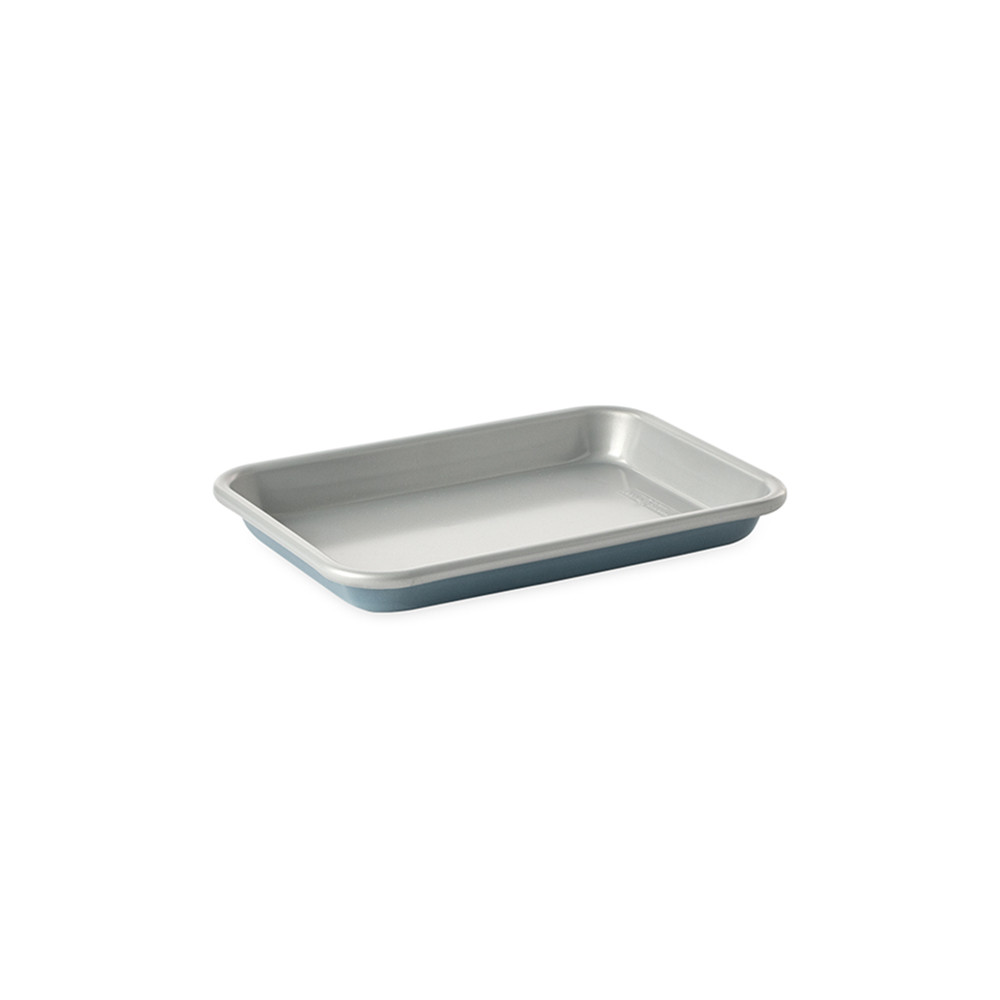 Nordic Ware Brilliant aluminum eighth sheet pan, rectangular with raised rim, natural silver finish