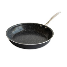 Nordic Ware Basalt 12-inch sauté skillet with lid, dark nonstick coating, shown on white background
