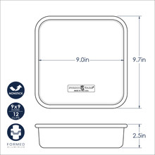 Nordic Ware Brilliant 9-inch square cake pan, aluminum with non-stick coating, silver finish