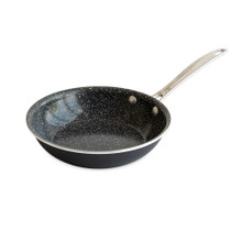 Nordic Ware Basalt 8-inch sauté skillet, dark gray non-stick interior, light gray exterior on white background
