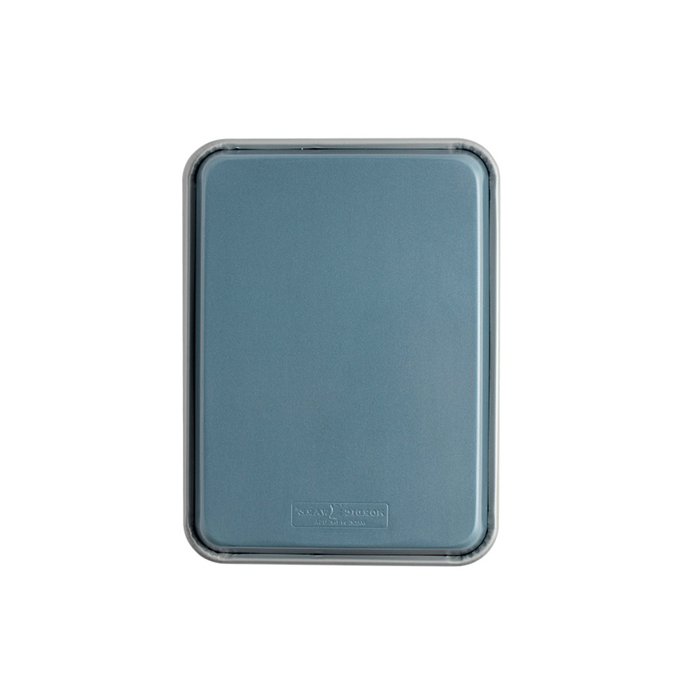 Two Nordic Ware brilliant quarter sheet pans, rectangular aluminum baking pans with white non-stick interior coating