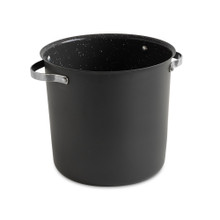 Nordic Ware Verde 12-quart aluminum stock pot with lid, dark green ceramic nonstick coating on white background