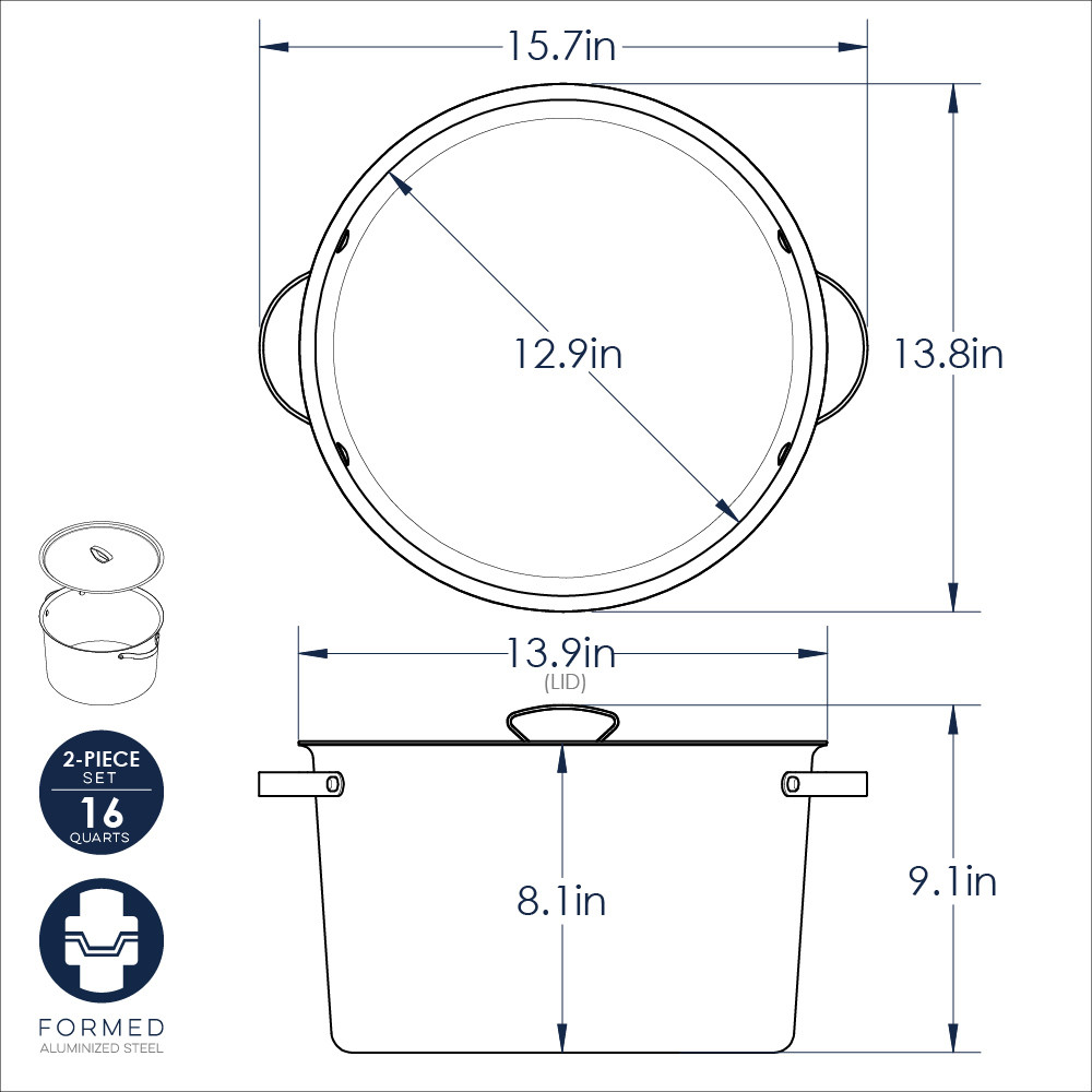 Nordic Ware Verde 16-quart stock pot with lid, large ceramic non-stick cookware in dark green
