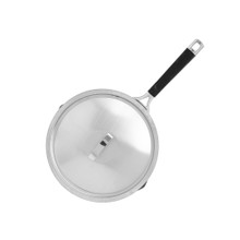 Nordic Ware Verde 10-inch ceramic nonstick skillet with glass lid, dark green exterior, overhead view