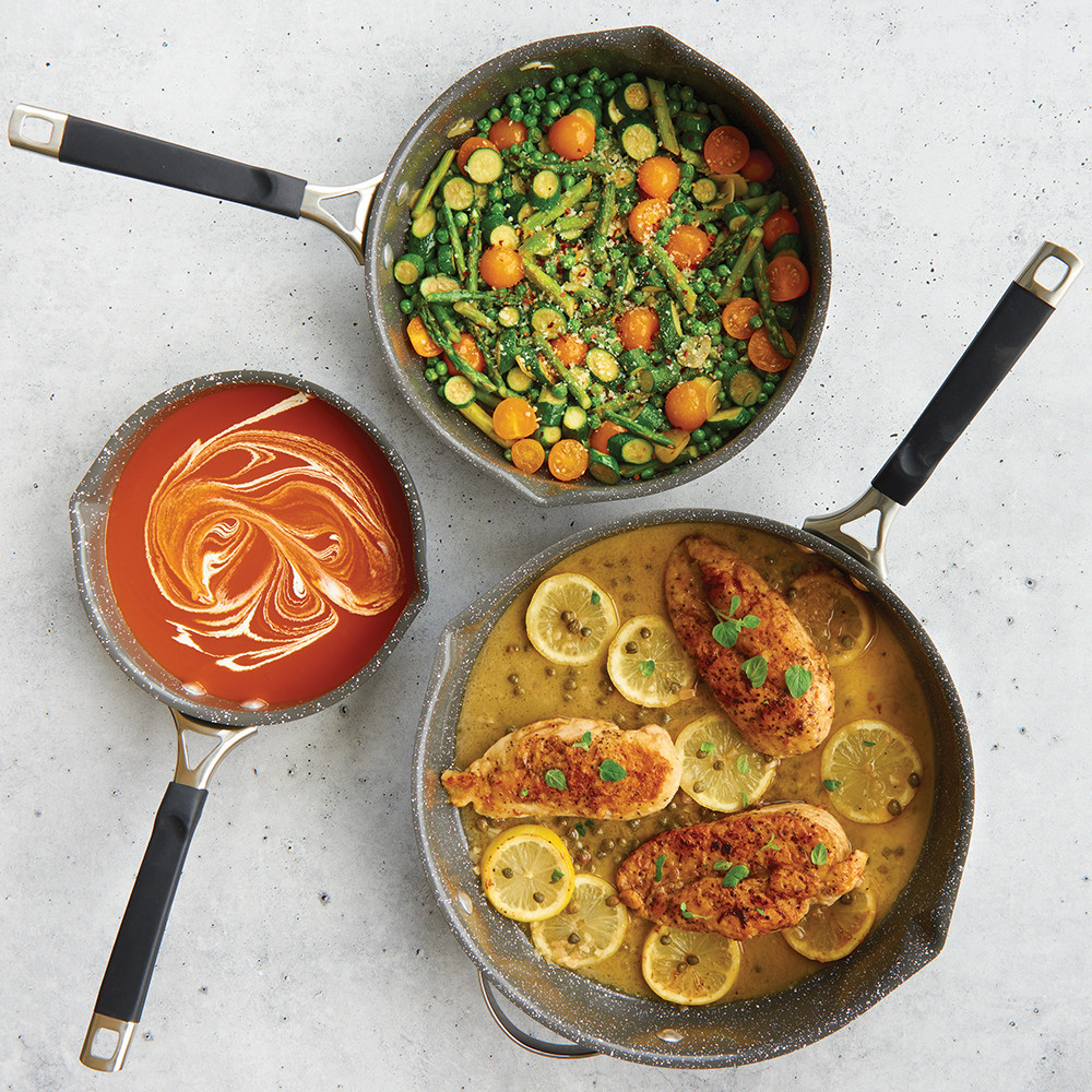 Verde Ceramic Nonstick Cookware Set with Skillet & Lid | Nordic Ware