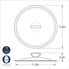 12in SS Verde Lid dimensional drawing