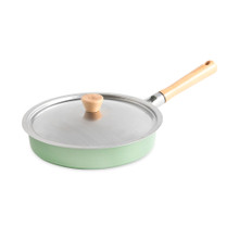 Nordic Ware Cardamom 10-inch nonstick frying pan with matching lid, cream colored aluminum cookware set