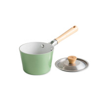 Nordic Ware Cardamom 1.5-quart saucepan with lid, cream colored non-stick coating, aluminum construction