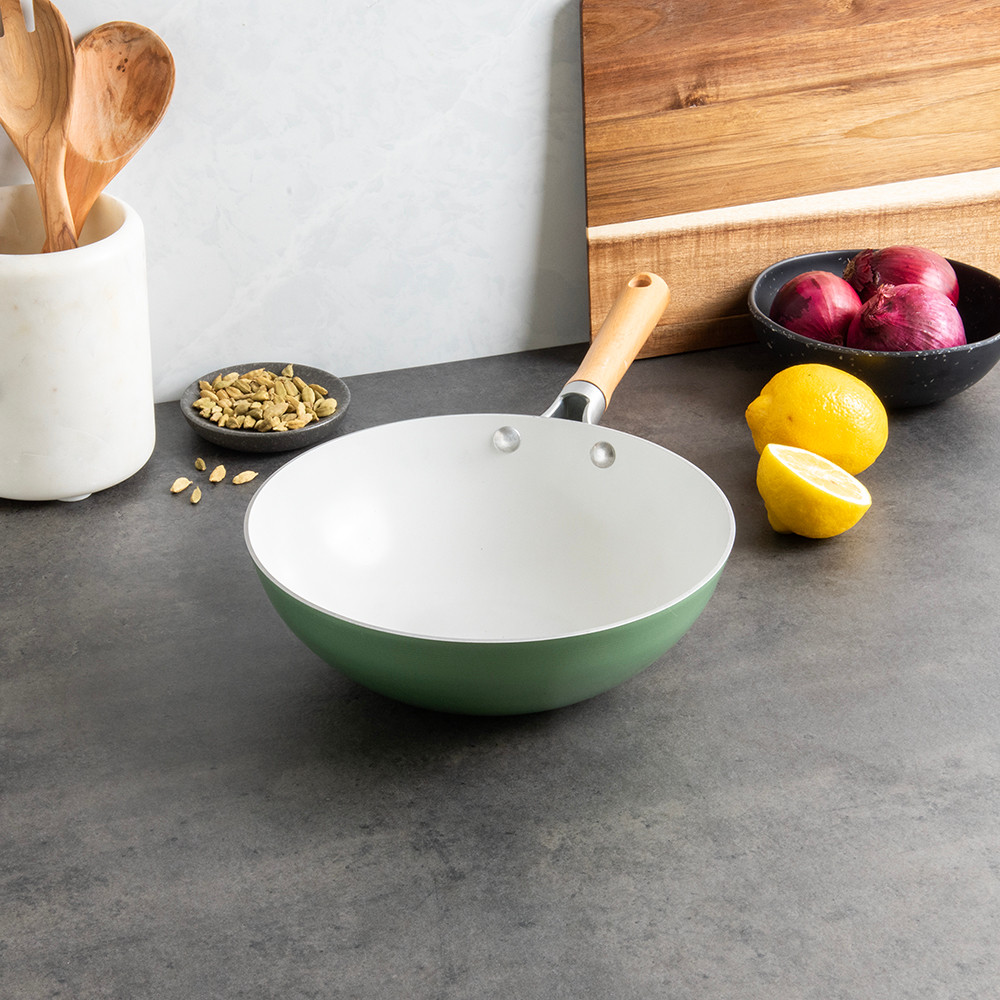 Cardamom™ 10 Inch Ceramic Nonstick Wok | Ceramic Coated Cookware