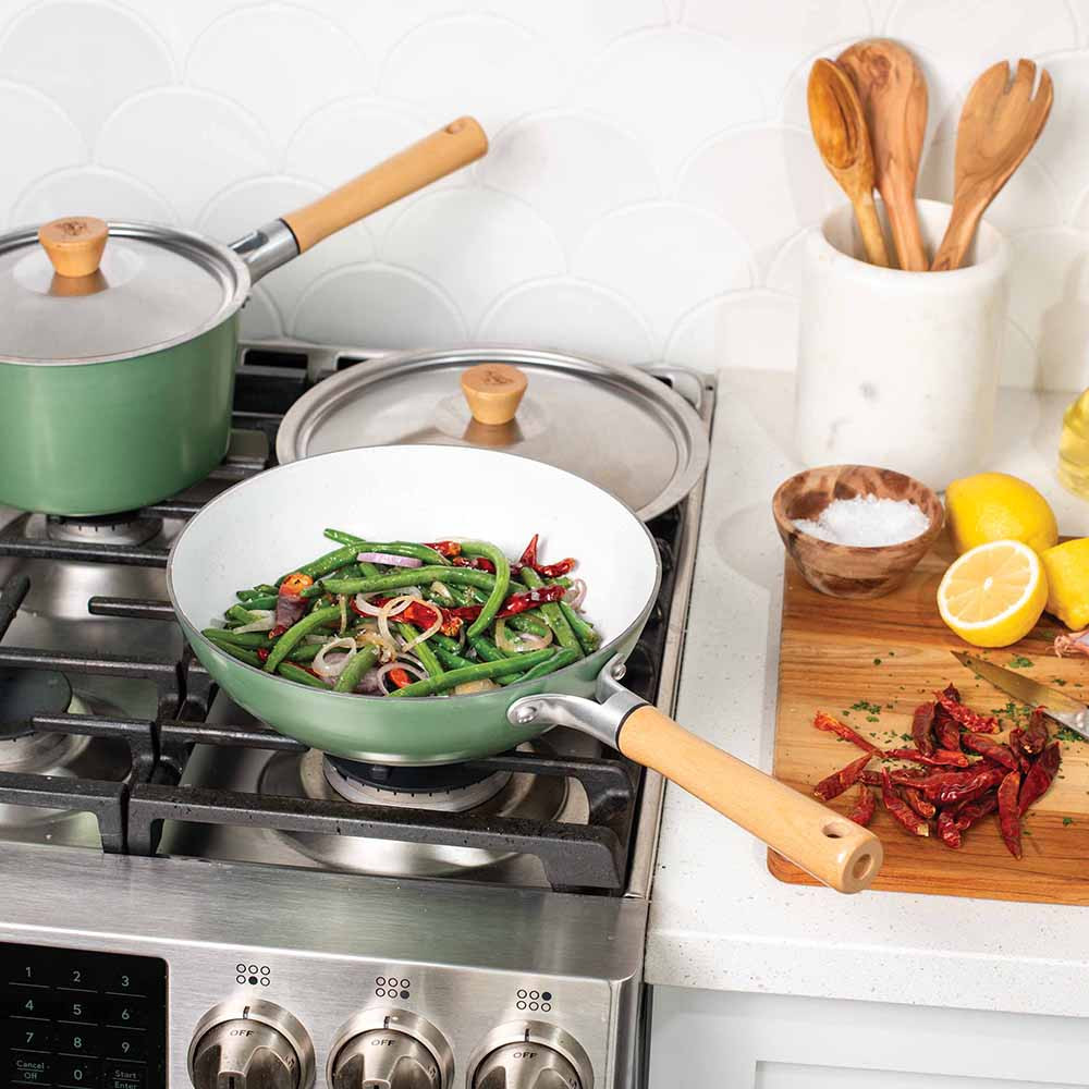 Cardamom™ 10 Inch Ceramic Nonstick Wok | Ceramic Coated Cookware