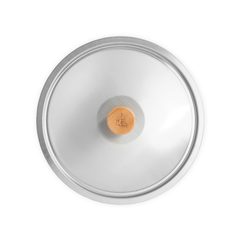 Nordic Ware Cardamom 10-inch stainless steel lid with fluted design, circular shape, silver finish