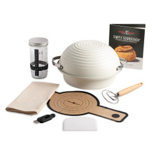 Nordic Ware 9-piece sourdough bread baking kit with aluminum loaf pan, proofing basket, dough scraper and tools