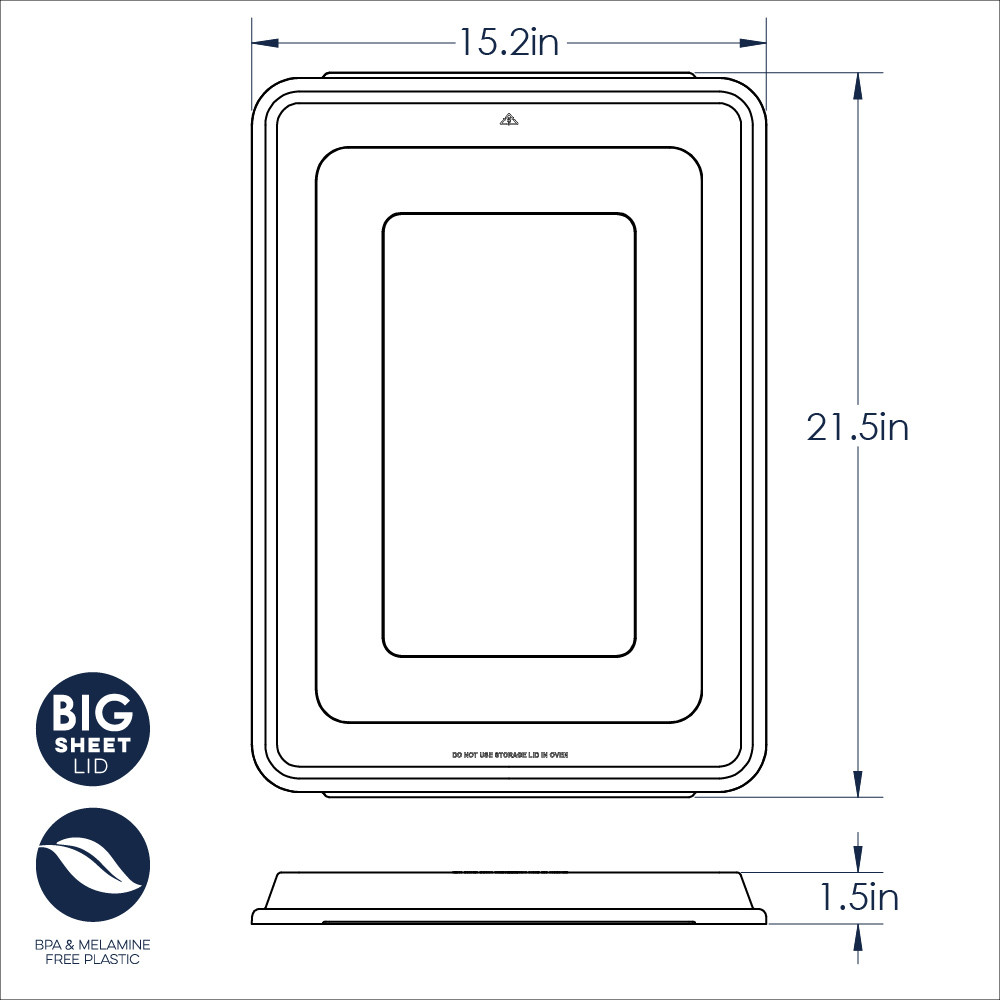 Nordic Ware Prism Big Sheet Pan with fitted aluminum lid, rectangular bakeware set in natural silver finish