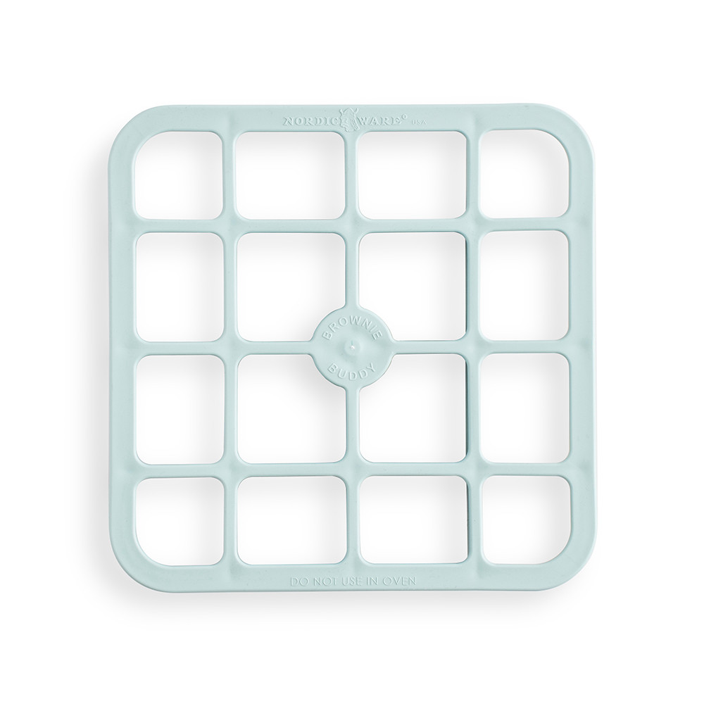 Nordic Ware Brownie Buddy Cutter, black plastic grid tool with square cutting pattern for uniform brownies