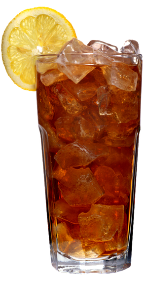 Fresh ice tea containing cup, ice, and tea