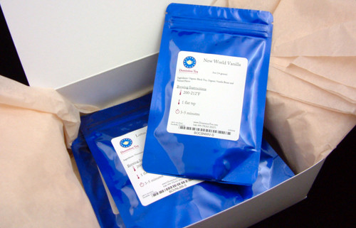 Inside of the Gift Box - Individual sample bags with instructions for each tea