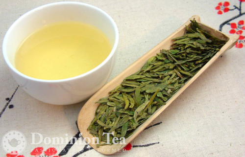 Dragon Well 1st Grade Pre-Qing Ming Tea Dry Leaf and Liquor