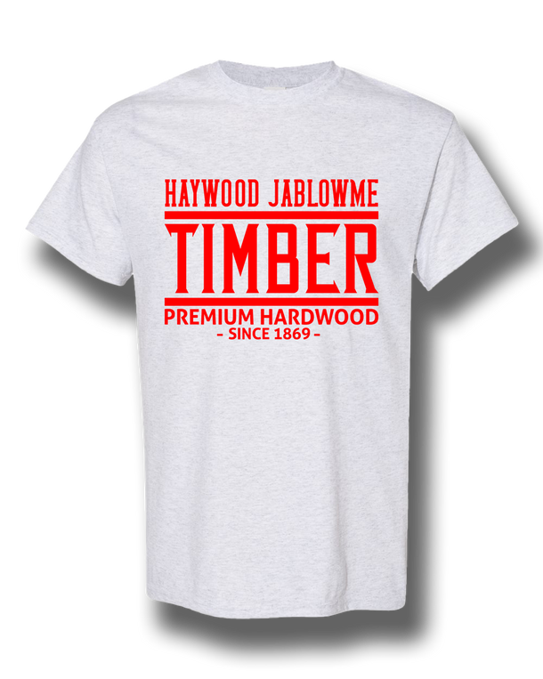 Ash Grey T-Shirt with Red Lettering