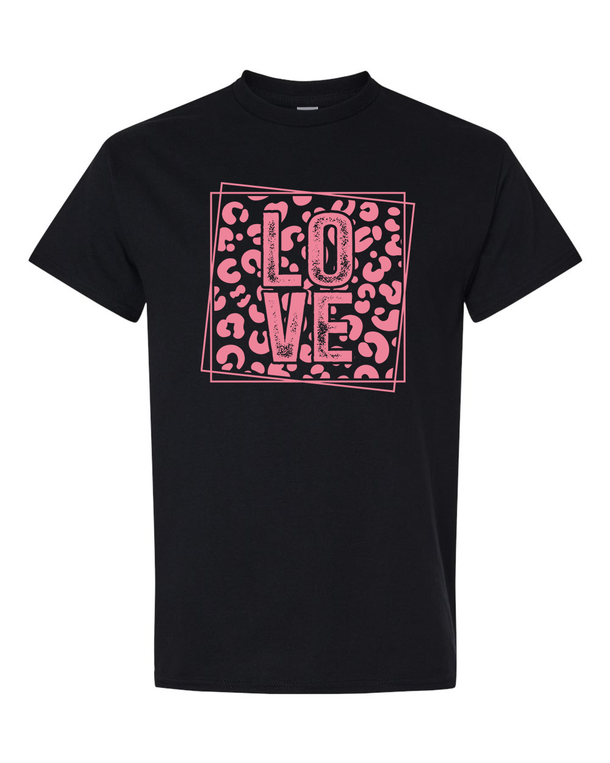 LOVE with Pink Leopard Print