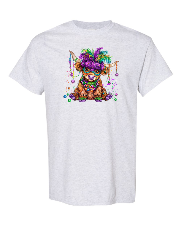 Cute Highland Cow - Mardi Gras Fat Tuesday