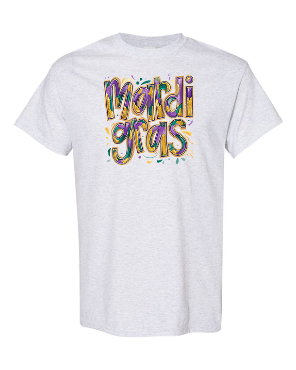 Faux Glitter Brushstrokes Mardi Gras