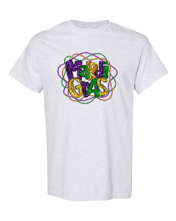 Mardi Gras Faux Glitter with Beads