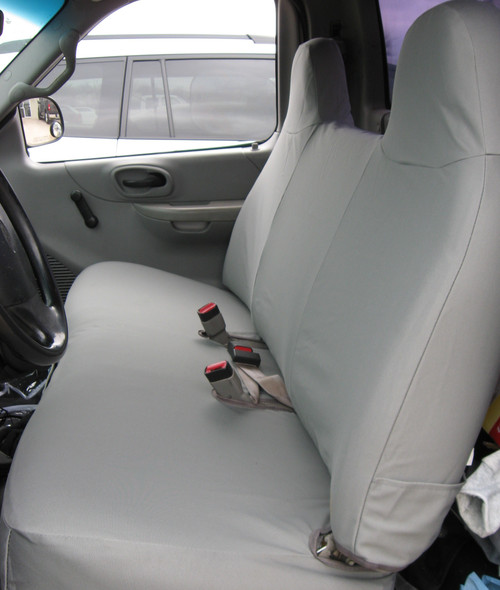 F243    1999-2007 Ford F150 and Light Duty F250 Front Solid Bottom Solid Back Bench with Molded Headrests