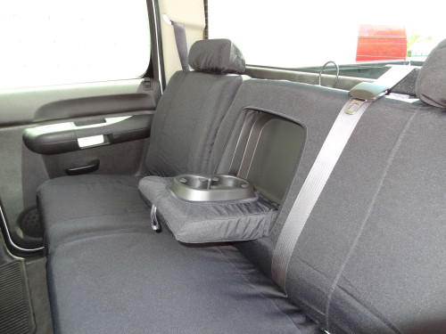 C1122    2007-2014 Chevy Silverado, GMC Sierra Double Cab Rear 60/40 Split Seat with Integrated Armrest
