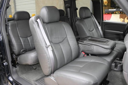 CH7  2003-2007 Chevy Silverado and GMC Sierra Double Cab Front and Back Set. Front 40/20/40 with Manual Controls. Rear 60/40 Bench with Integrated Armrest