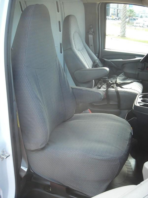 C1137 2010-2021 Chevy Express Front Bucket Seats with Opening for Grab Handle on Passenger Side Backrest