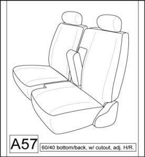 N417 1997-2000 Nissan Frontier Xcab/4 Door Seat Covers For 60/40 Split With Integrated Console and Adj. Headrests