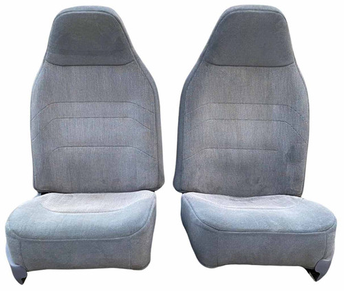 F209  1992-1996 Ford F150-F350 Regular and XCab Front High Back Bucket Seats with Molded Headrests, No Armrest