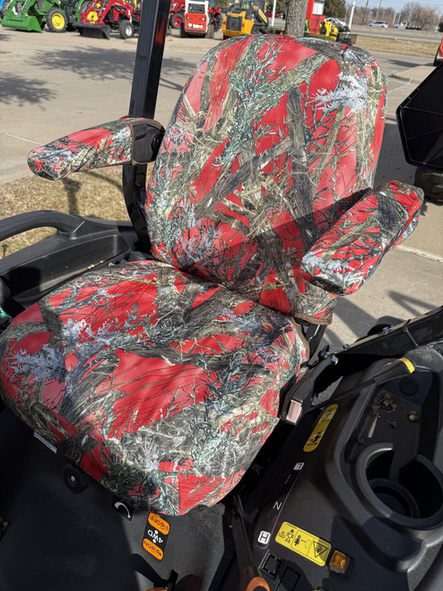 YM03 Seat Cover 2014-2026 Compatible with Yanmar Tractors SA221,SA223,SA324,SA325,SA424, 2025R, 2032R.  For 2013 and newer John Deere Tractor 1025R Non Cab All with ARMRESTS ON Seats High Back seat, Split Between top and Base.