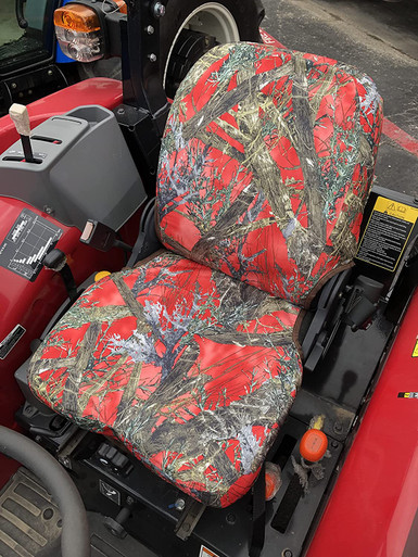 Durafit Seat Covers, Compatible with Yanmar Tractors YM342,YM347 and YM359 Split Between top and Base. No armrests, Exact Fit Seat Covers Red Endura Waterproof.