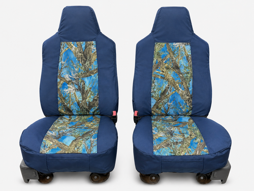 Durafit Seat Covers for 2002-2010 F250-F550 XLT Heavy-Duty Waterproof Custom-Fit Seat Covers 40/20/40 Bench with Molded Headrests for Double cab only. Blue Delight Endura.