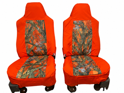 Durafit Seat Covers for 2002-2010 F250-F550 XLT Heavy-Duty Waterproof Custom-Fit Seat Covers 40/20/40 Bench with Molded Headrests for Double cab only. Orange  Endura.