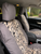 Durafit Seat Covers Pickup/SUV High Back Buckets seat Covers, Suitable for Seats with Side airbags, Inside armrests and Twin headrest shafts. Gray Endura with Tiger inserts.  Sold in pairs with 2 size of enclosed headrest covers.