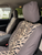 Durafit Seat Covers Pickup/SUV High Back Buckets seat Covers, Suitable for Seats with Side airbags, Inside armrests and Twin headrest shafts. Gray Endura with Tiger inserts.  Sold in pairs with 2 size of enclosed headrest covers.