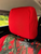 Durafit Seat Covers Pickup/SUV High Back Buckets seat Covers, Suitable for Seats with Side airbags, Inside armrests and Twin headrest shafts. Red Endura with Red Camo  inserts.  Sold in pairs with 2 size of enclosed headrest covers.