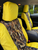 Durafit Seat Covers Pickup/SUV High Back Buckets seat Covers, Suitable for Seats with Side airbags, Inside armrests and Twin headrest shafts. Yellow Endura with Savanna inserts. Sold in pairs with 2 size of enclosed headrest covers..
