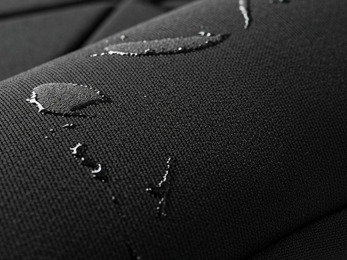 fabric with water pooling in small areas