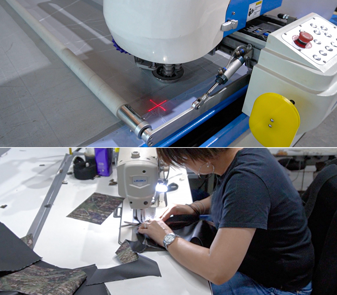Durafit seat cover manufacturing process - laser cutting and sewing
