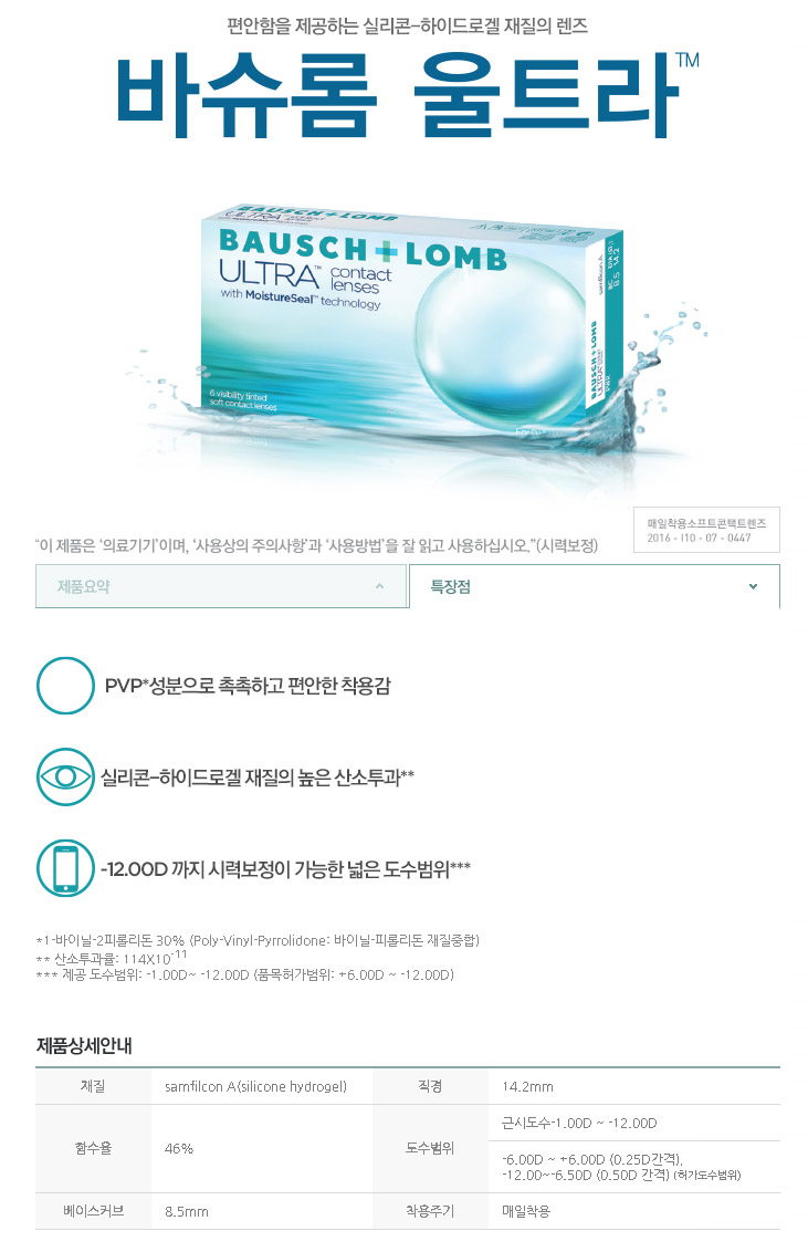 Sixth description images of Bausch & Lomb Ultra 1 Month Clear Contact Lenses (6pcs)