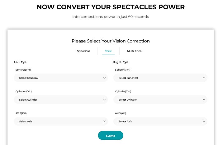 How To Convert A Glasses Prescription To Contact Lenses