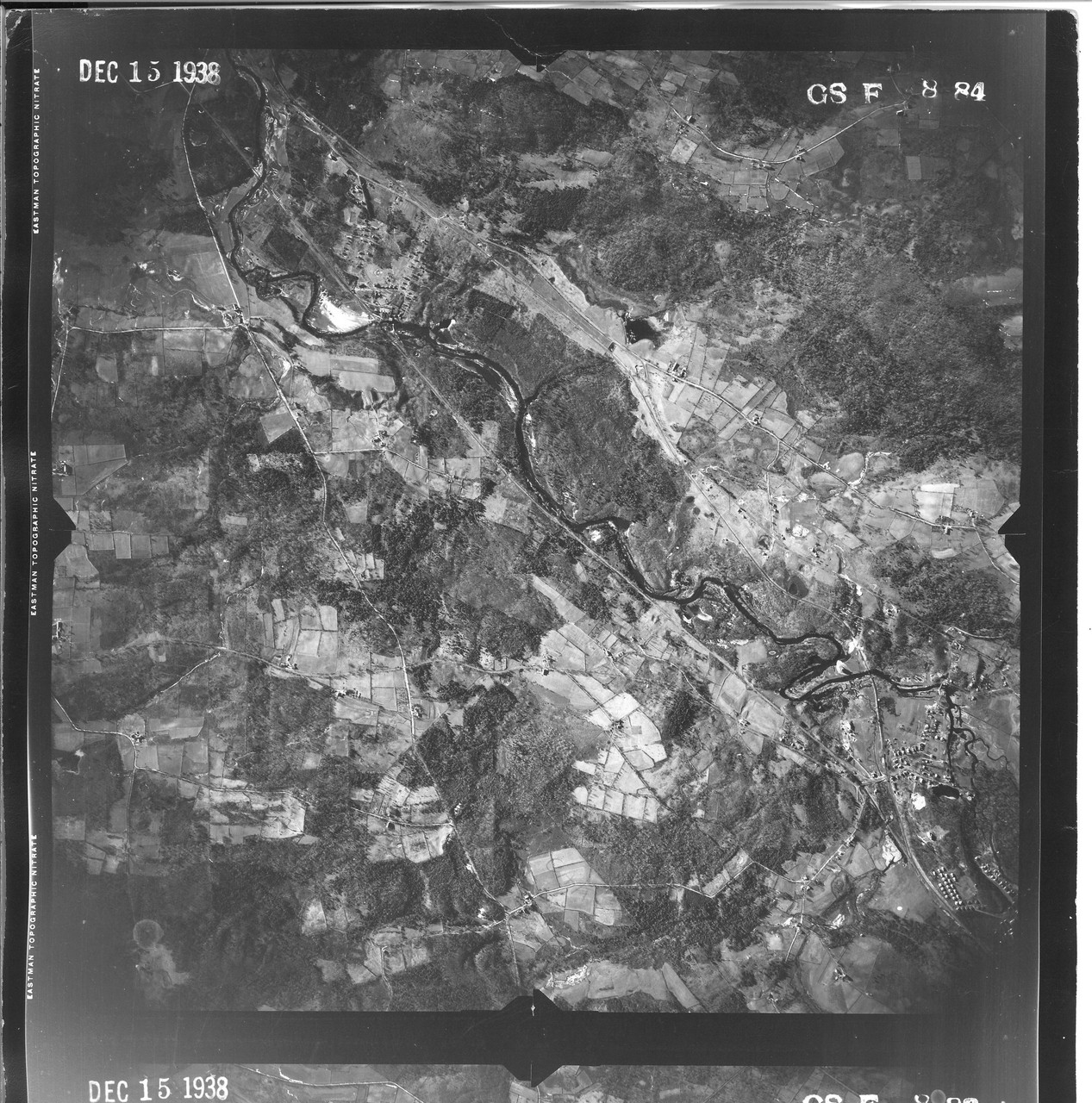 Barre Hubbardston 1938 MA Air Photo GS F 984 (Barre) Old Map Old