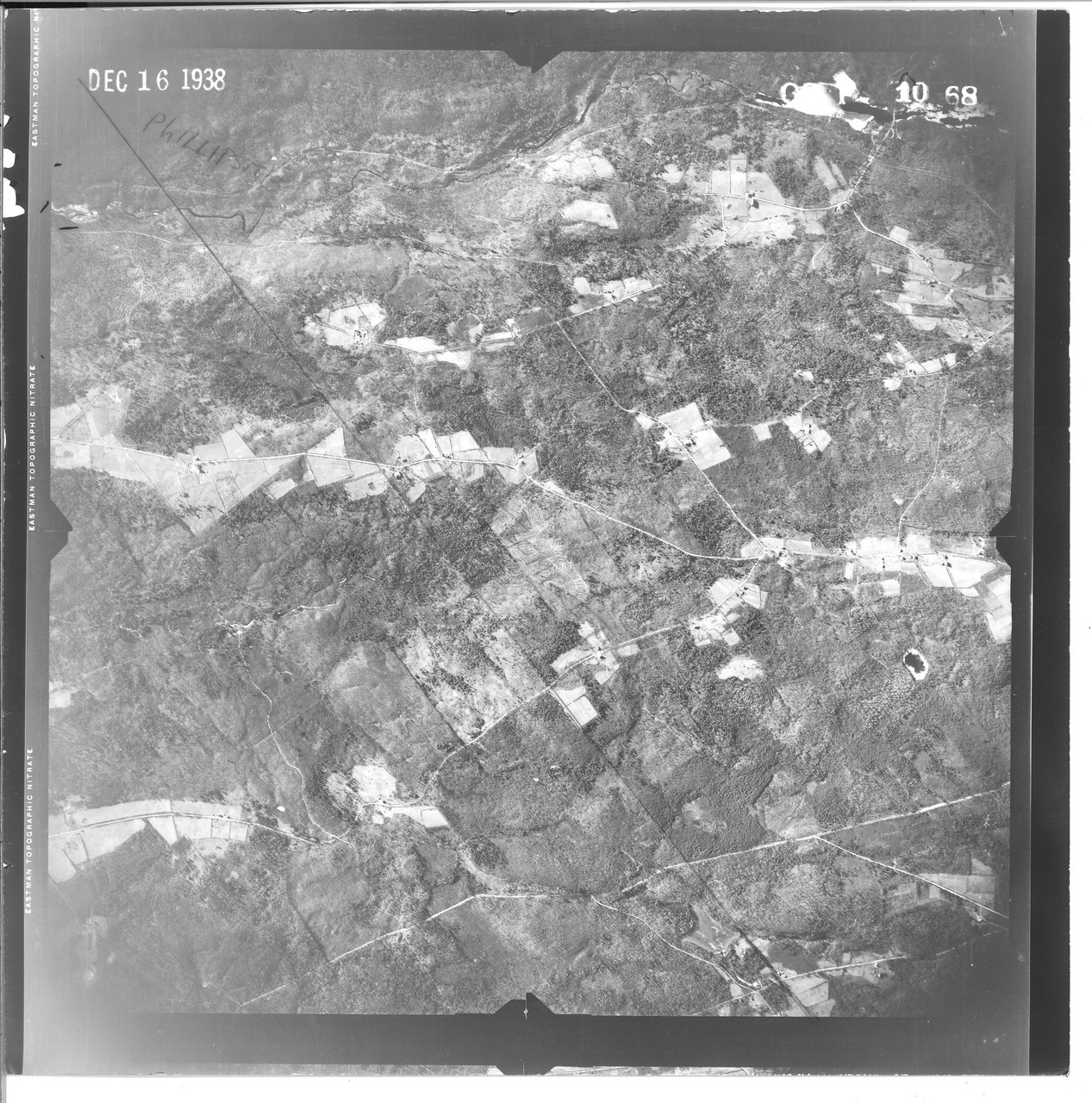 Barre Hubbardston 1938 MA Air Photo GS F 1068 (Hubbardston) Old Map