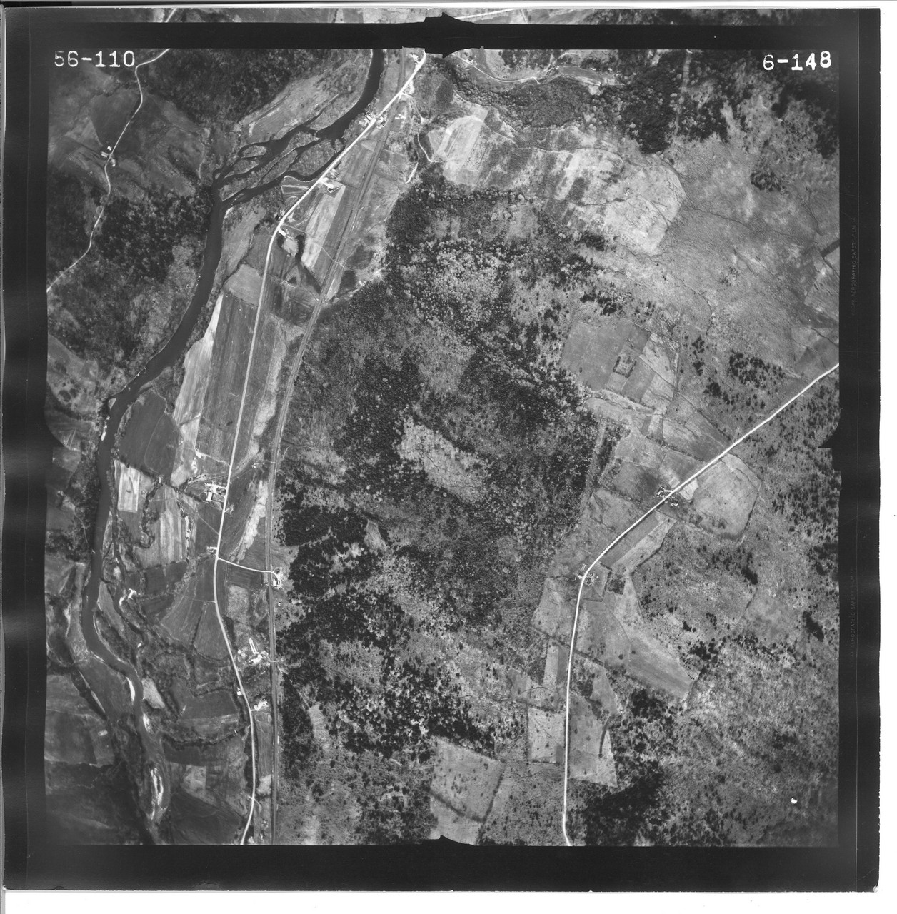 Jay Richford Rte 105 1956 VT Air Photo 6148 (Richford) Old Map