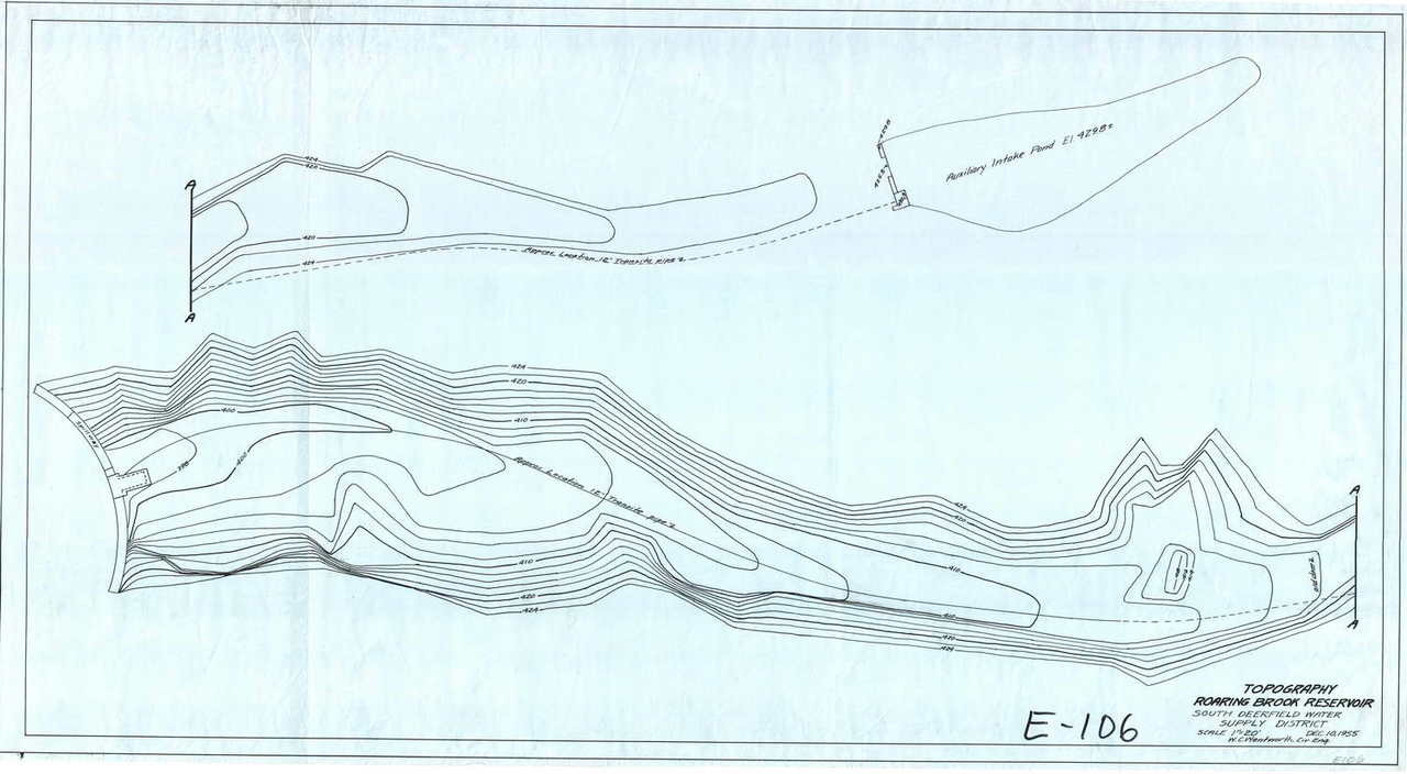 Topography Roaring Brook Reservoir So. Deerfield Water Supply District