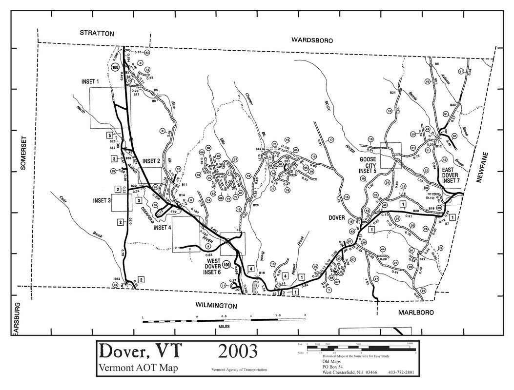 Set of 14 same size Historical Maps Dover VT Old Map Old Maps